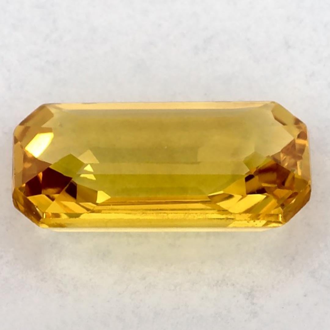 1.12 Ct Yellow Sapphire Octagon Loose Gemstone (pierre précieuse en vrac) en vente 3