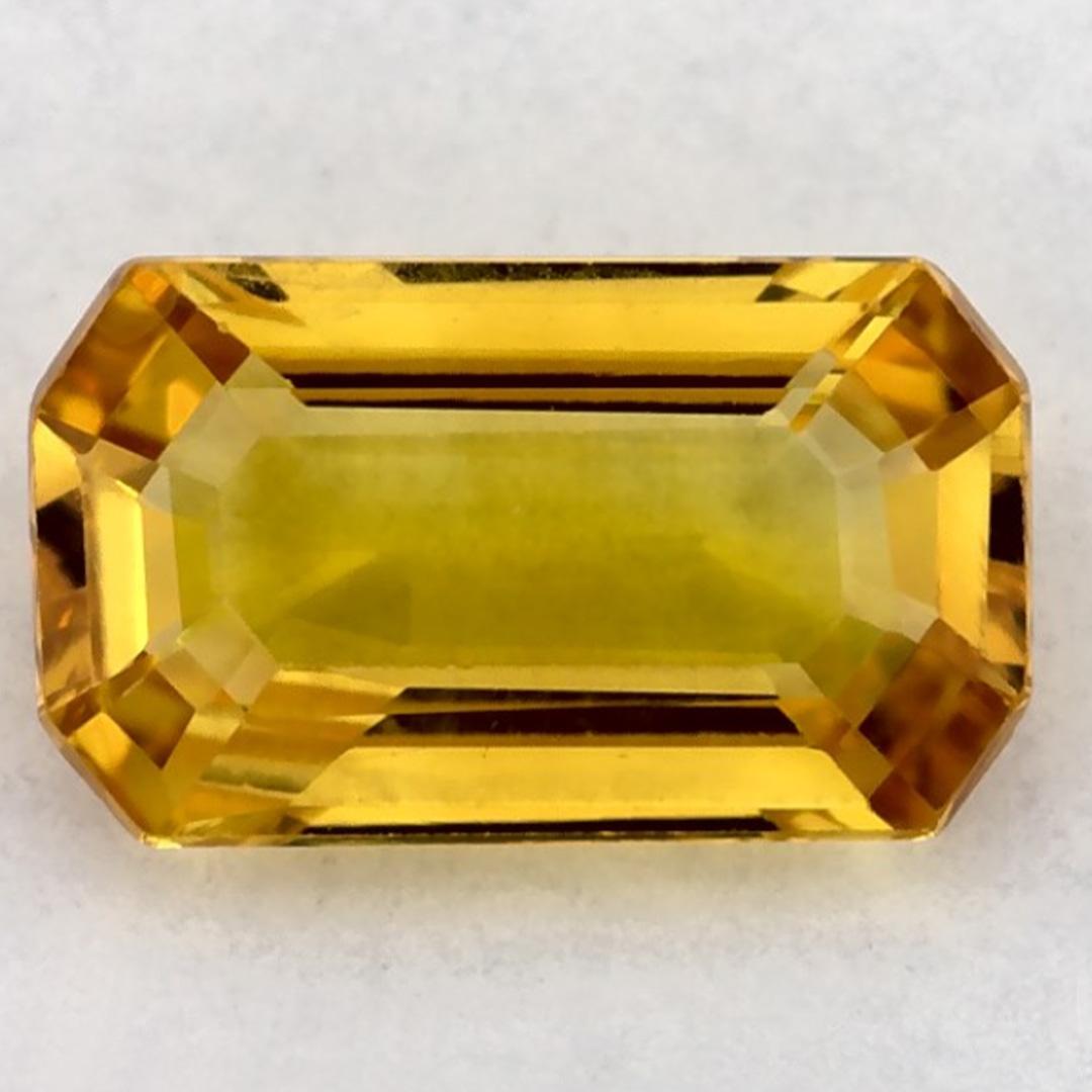 1.12 Ct Yellow Sapphire Octagon Loose Gemstone (pierre précieuse en vrac)