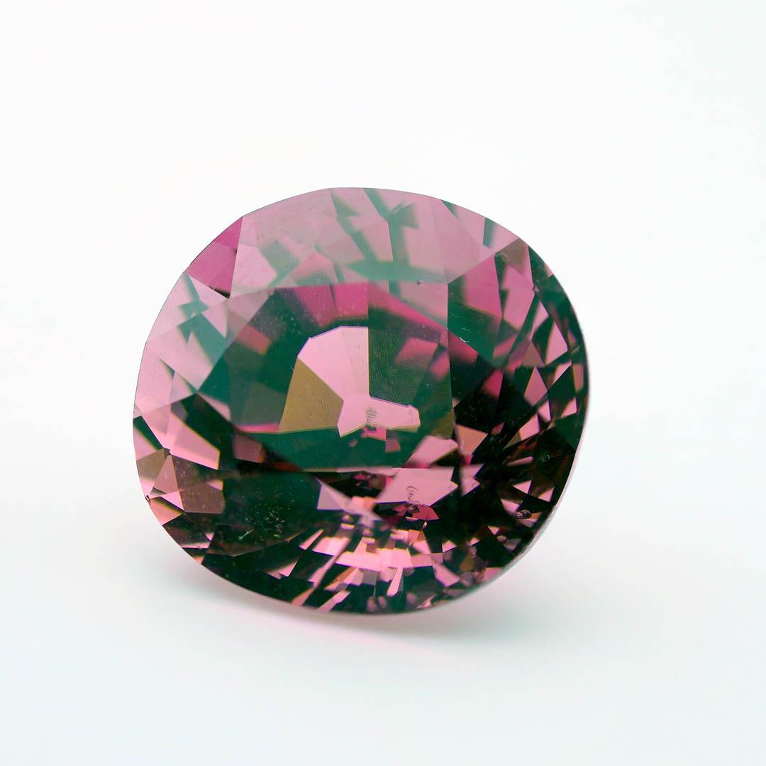 Radiating elegance, this saturated Rubellite (Pink Tourmaline) gemstone boasts a vivid hue and expert faceting that delivers exceptional brilliance from every angle. The Rubellite's intense pink color is both timeless and contemporary – making it