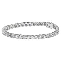 11.20 Quilates TW Diamante Incoloro Línea Pulsera 14K Oro Blanco 7 Pulgadas Abe Mor