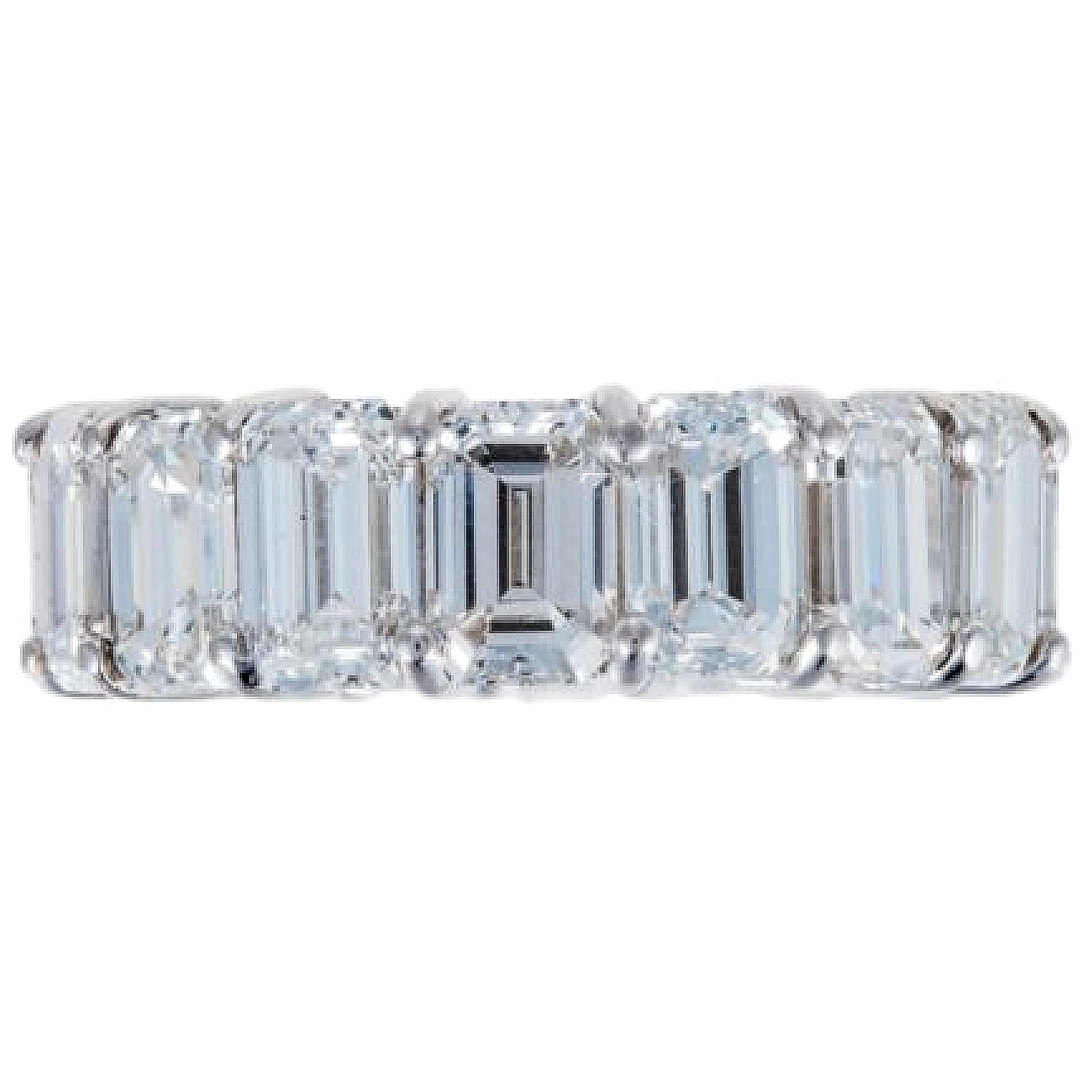 11.20 Carat Emerald Cut Eternity Band, F VVS-VS 'Each Stone 0.70 Carat'