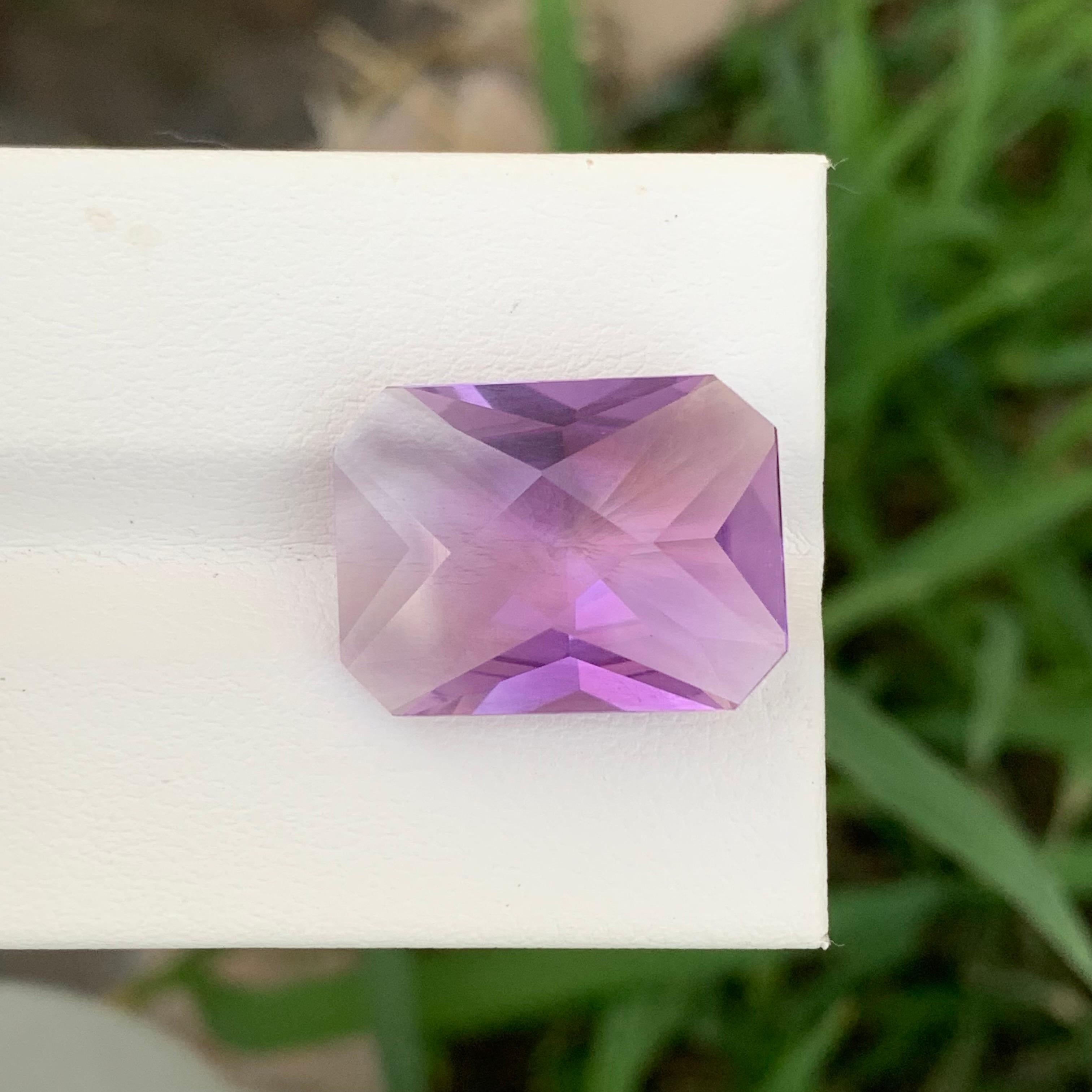 Loose Amethyst
Weight: 11.20 Carats
Dimension: 18.6 x 13.9 x 8 Mm
Colour: Purple
Origin: Brazil
Treatment: Non
Certificate: On Demand
Shape: Emerald 

Amethyst, a stunning variety of quartz known for its mesmerizing purple hue, has captivated humans