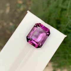 11.20 Carat Natural Loose Purple Amethyst Stone Emerald Cut Brazilian Gemstone