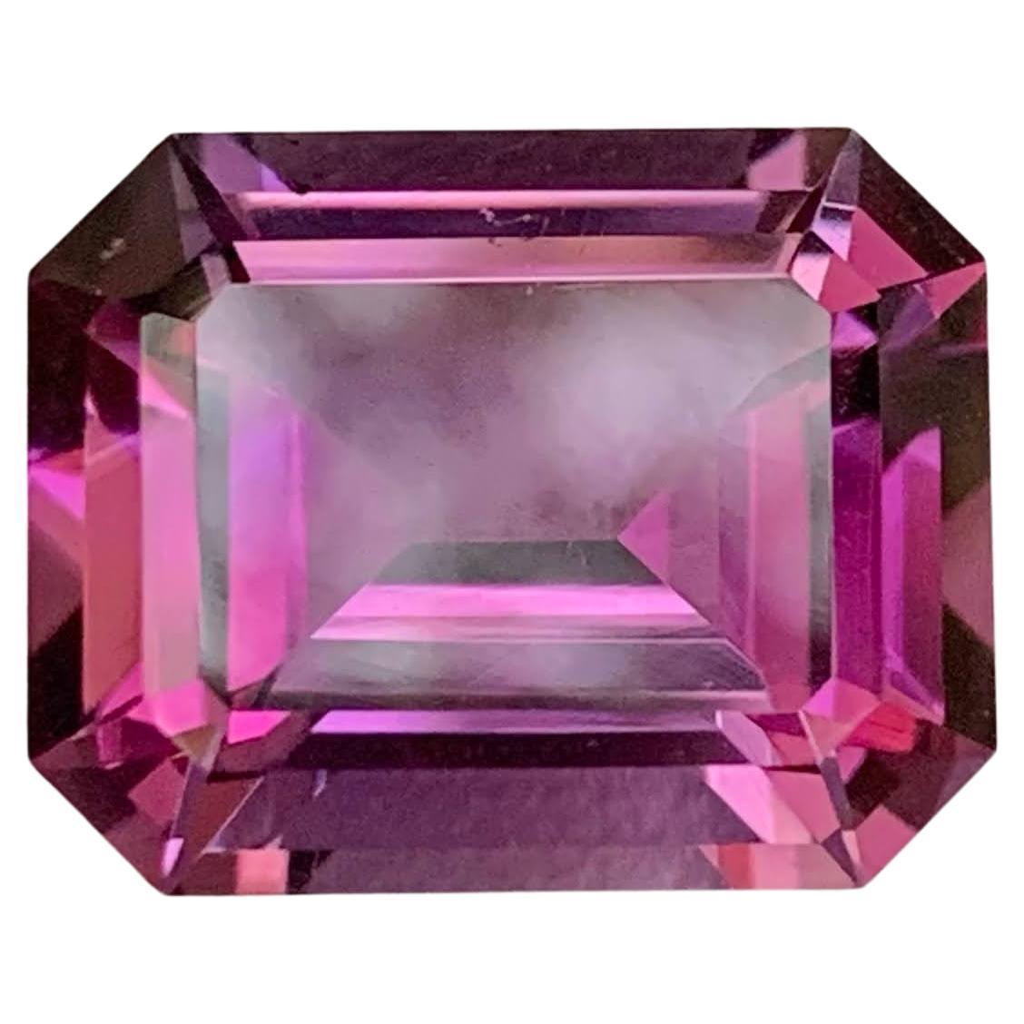 11.20 Carat Natural Loose Purple Amethyst Stone Emerald Cut Brazilian Gemstone in vendita