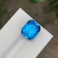 11.20 Carat Natural Loose Swiss Blue Topaz Cushion Cut Gemstone