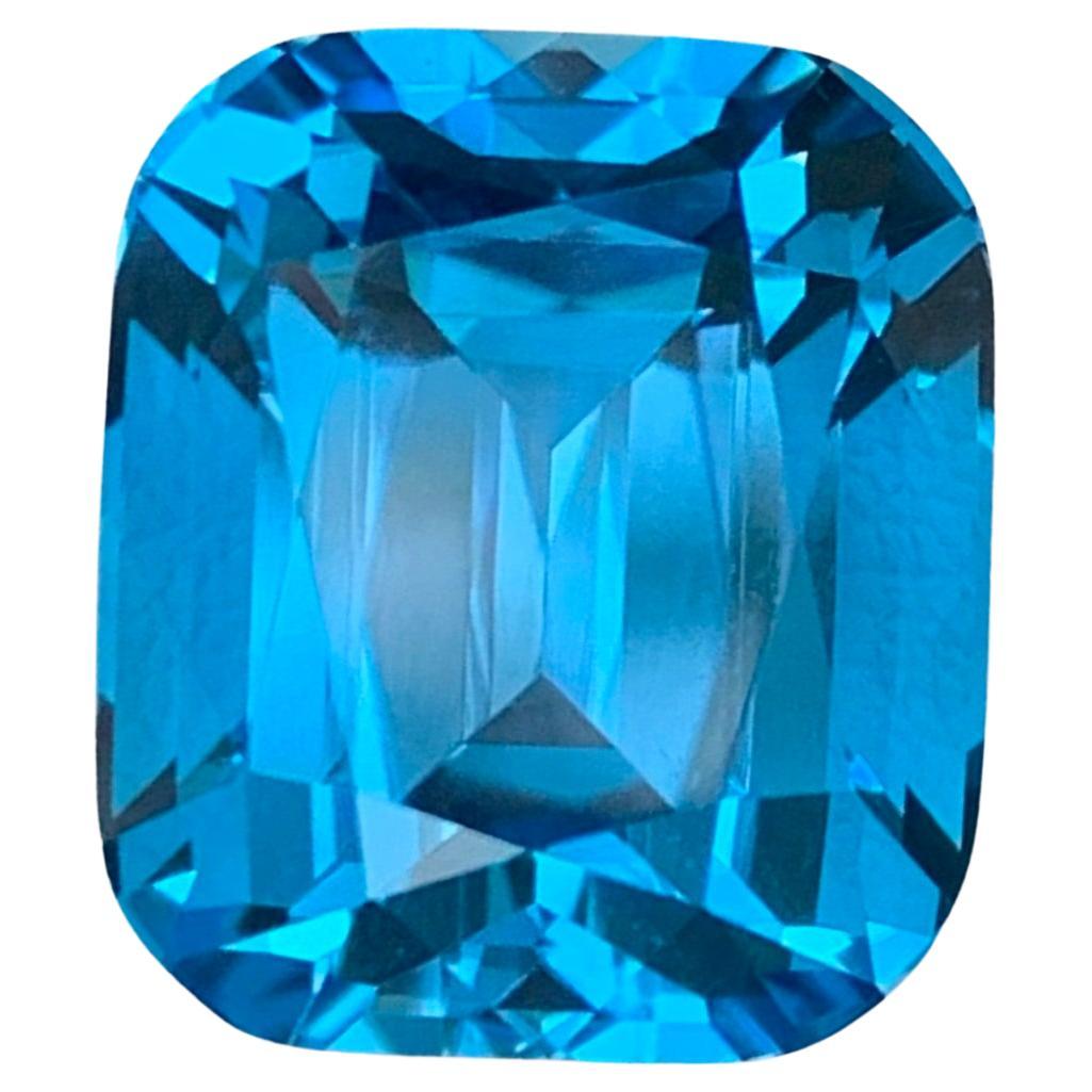 11.20 Carat Natural Loose Swiss Blue Topaz Cushion Cut Gemstone