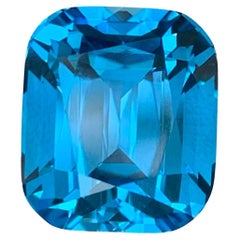 11.20 Carat Natural Loose Swiss Blue Topaz Cushion Cut Gemstone