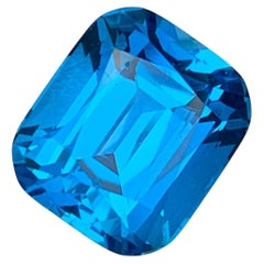 11.20 Carat Natural Loose Swiss Blue Topaz Cushion Cut Gemstone