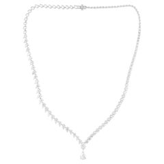 Collar de Diamantes Multiforma de 11,21 Quilates Claridad SI Color HI Oro Blanco 18 Kilates