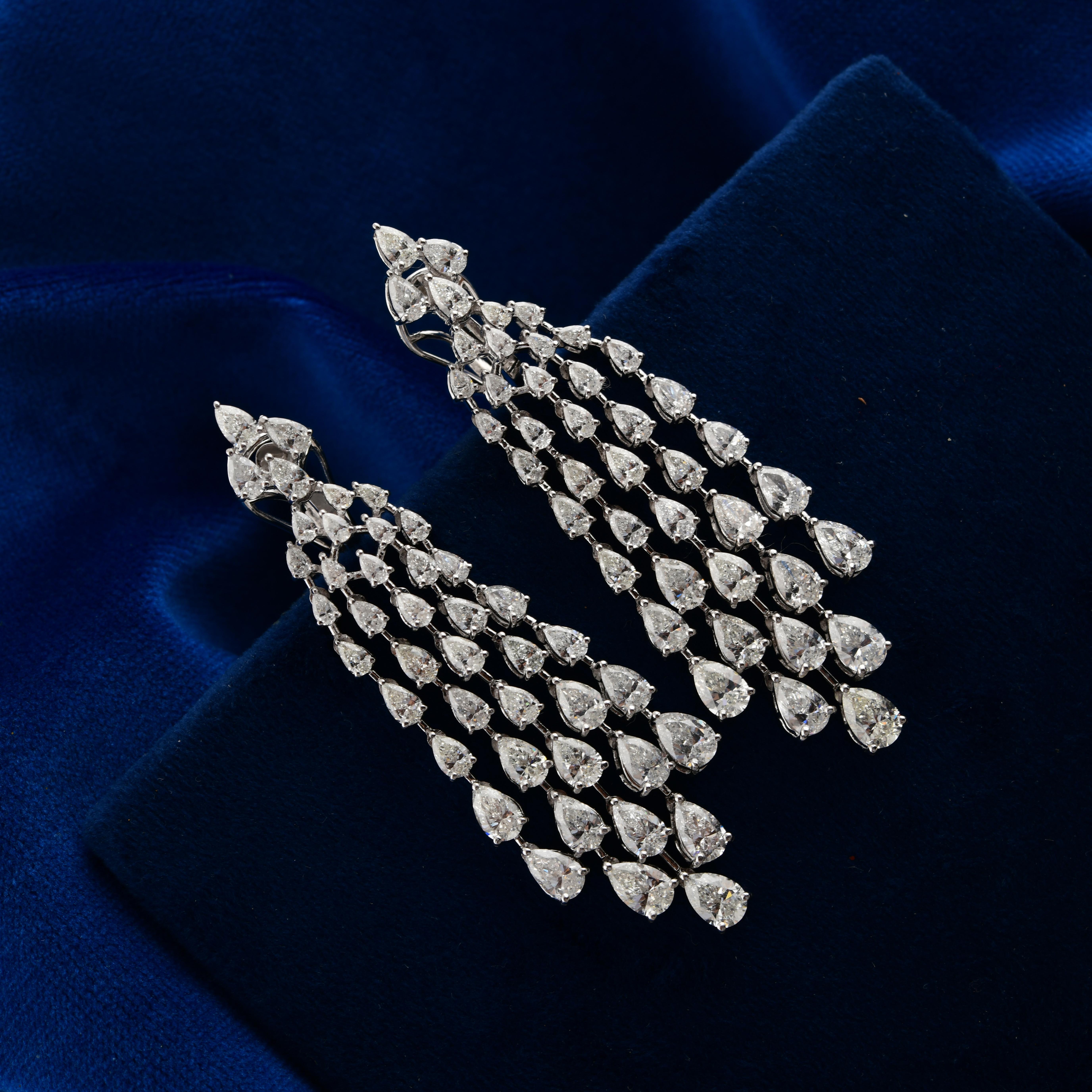 Pendientes araña de diamantes pera SI/H de 11,21 quilates Joyas de oro blanco de 18 quilates en Nuevo estado para la venta en Diera, Dubai