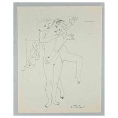 Desnudos - Dibujo de Lucien Coutaud - Años 50