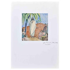 Jesus  - Original Drawing by Gaston Touissant - Early 20th Century
