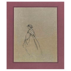 Figures - Original Drawing on Paper by Ferdinand Chaigneau - Mid 19th Century