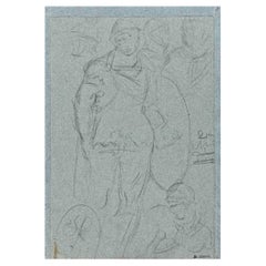 Soldato - Disegno originale di Henri Lehmann - XIX secolo