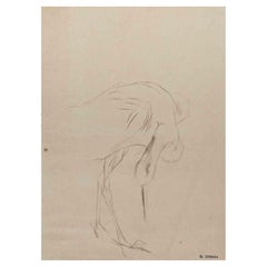 The Bird - Original Drawing by Henri Lehmann - 19th Century