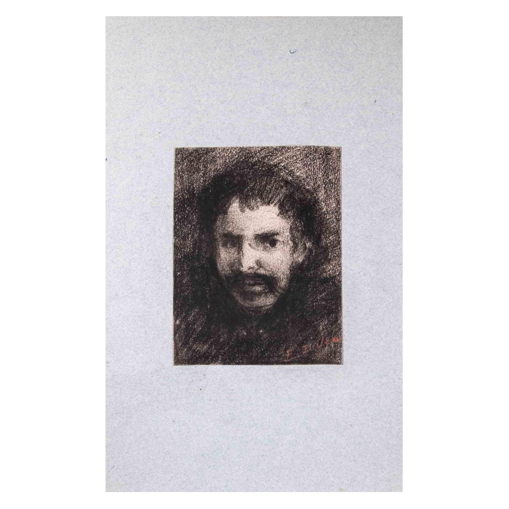 Portrait - Drawing in Charcoal - Mid 20th Century