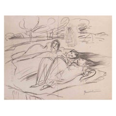 Figure - Disegno a matita di Pierre Georges Jeanniot - Inizio XX secolo