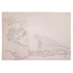 Boy with Glasses - Original Pencil Drawing by Anthony Roaland - 1981
