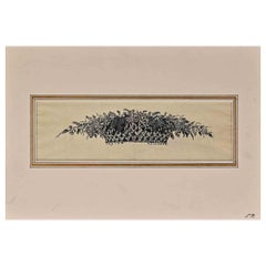 Panier de Fleurs - Original Drawing by Serguei Vassiliévitch Tchekhonine - 1920s