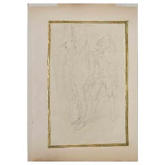 Soldiers - Original Drawing by Jules David - 19th Century