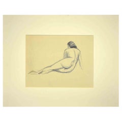 Nudo di spalle - Disegno a matita - Metà del XX secolo