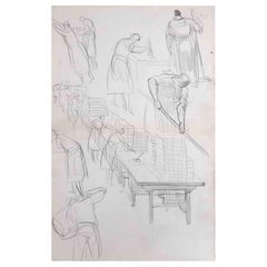 Sketches of Workers - Original Drawing - Early 20th Century