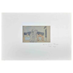 Dance School - Original Drawing by Maurice George Poncelet - Mid 20th Century
