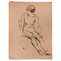 Nudo di donna - Disegno originale attribuito a Paul Grain - Metà del XX secolo