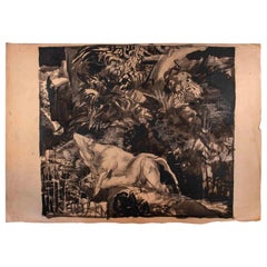 Rural Landscape with Cow - Drawing - Mid 20th Century