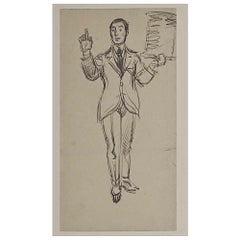 Portrait -  Drawing attr. to Richard Burt-Ryley - 20th Century