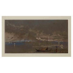 The River  - Original Drawing by Friedrich Paul Nerly - Late 19th Century