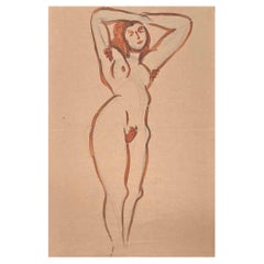 Nude - Original Watercolour by Jean Delpech - Mid 20th century