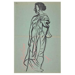 Nude - Original Watercolour by Jean Delpech - Mid 20th century