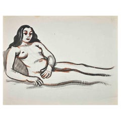 Nude - Original Watercolour by Jean Delpech - Mid 20th century