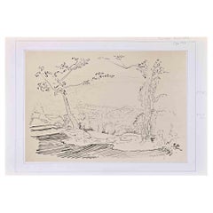 Landscape - Drawing by François Quelvée - Mid-20th Century