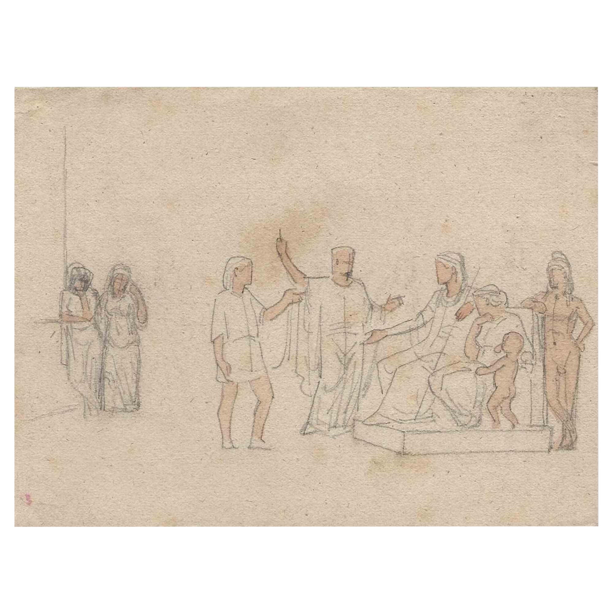 L'Orestie - Dibujo de Georges Antoine Rochegrosse - 1889