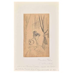 Mujer en un interior - Dibujo de Claudin Felix - 1890