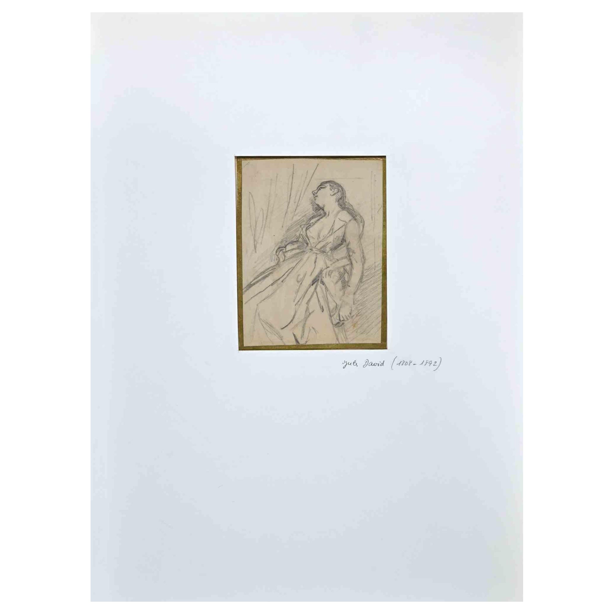 Mujer - Dibujo de Jules David - Siglo XIX
