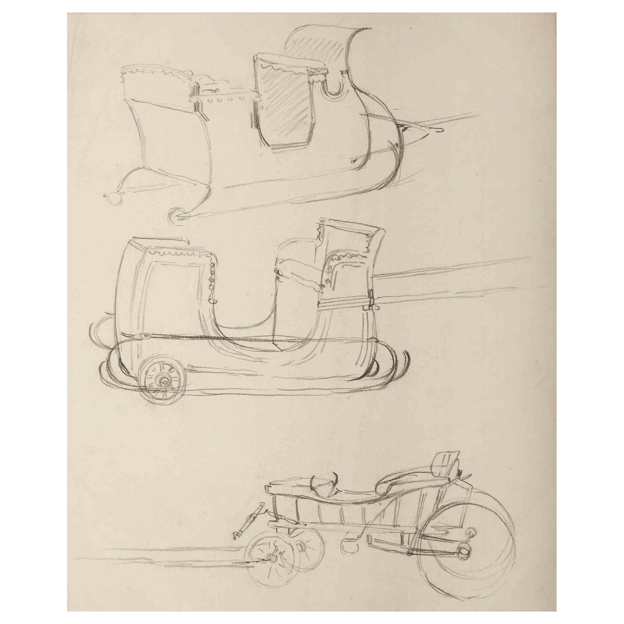 Boceto - Dibujo a lápiz - Siglo XIX