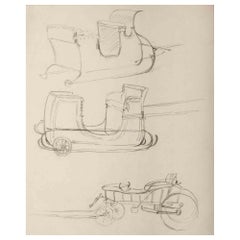 Antique Sketch - Drawing in Pencil - 19th Century