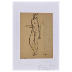 Akt - Zeichnung von Eugène Robert Pougheon - Anfang 20. Jahrhundert