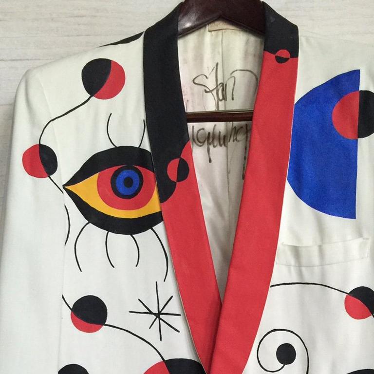 after Miro formal hand painted Jacket - Abstract Geometric Art by Unknown
