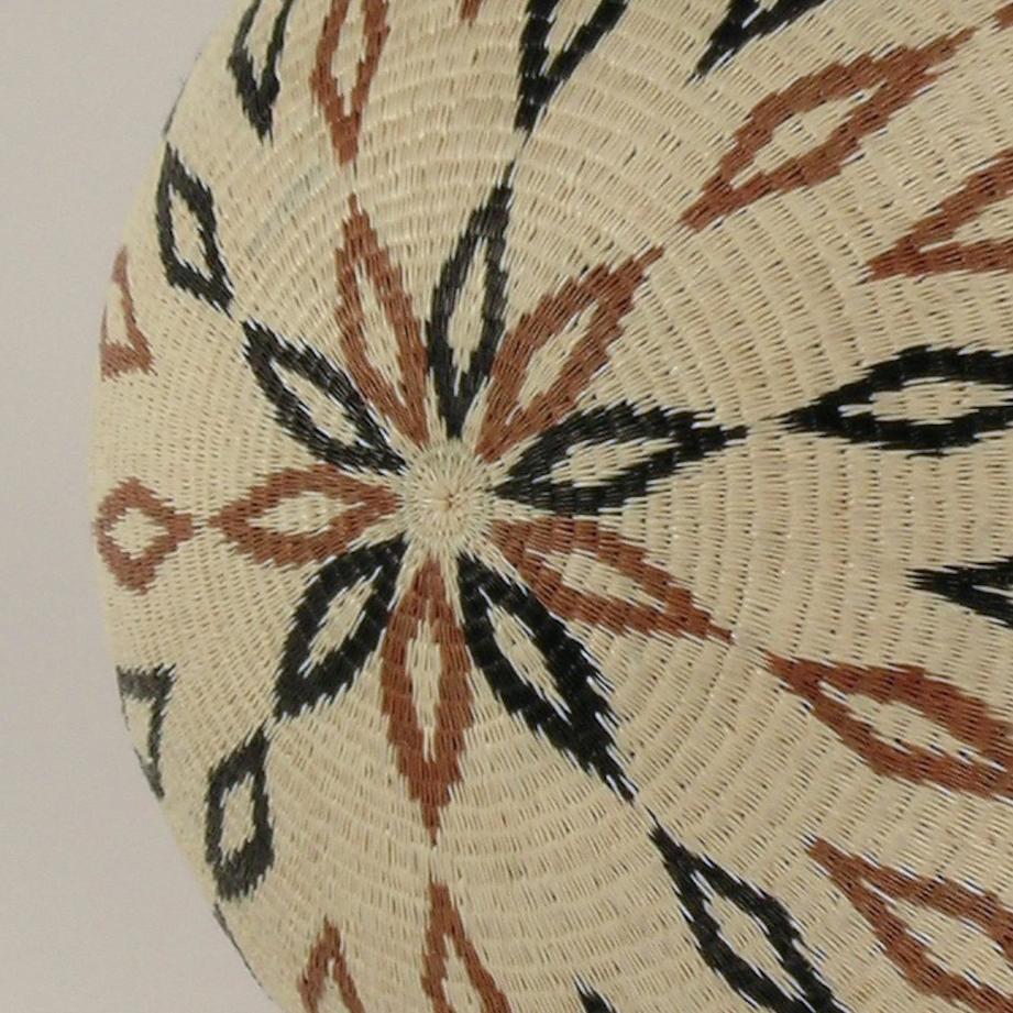 Wounaan Tribal Basket by Miriam Cansare, fine woven basket, beige, diamond shape - Contemporary Art by Unknown