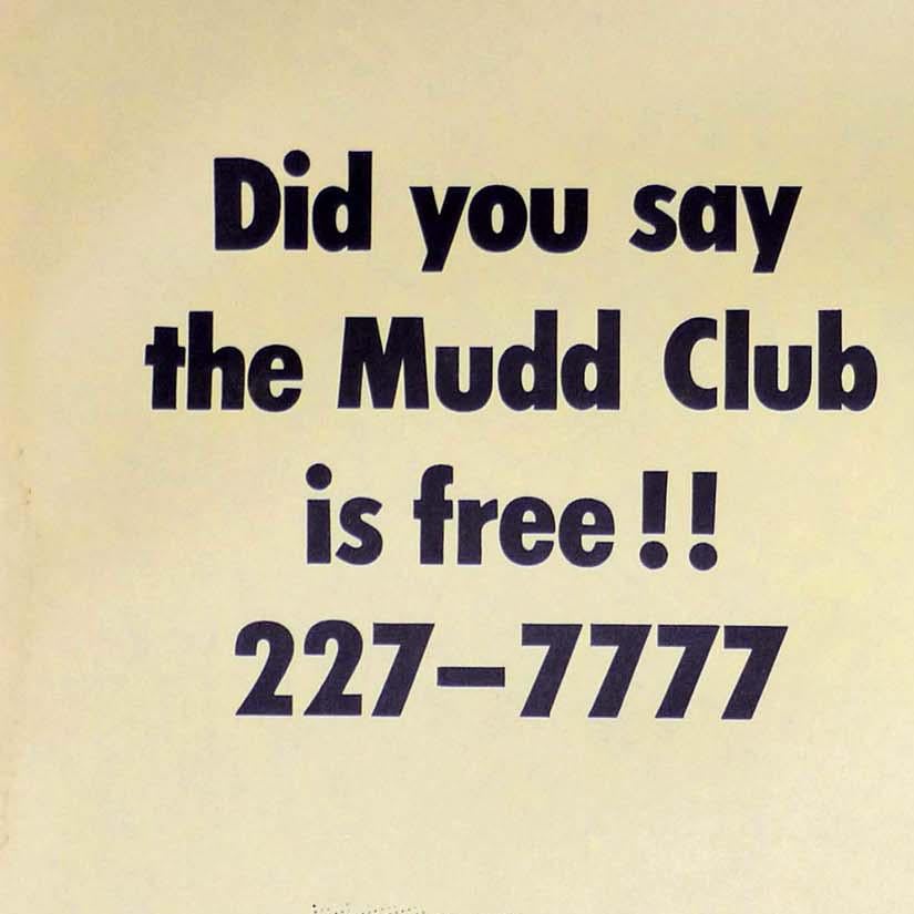 The Mudd Club, original club poster (Haring, Basquiat related) - Pop Art Art by Fernando Natalici