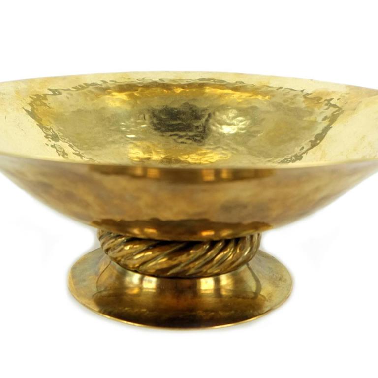 Josef Hoffmann for Wiener Werkstätte,  Big Bowl, Polished Brass, circa 1925 For Sale 2