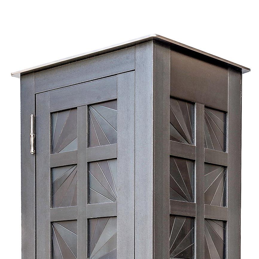 One Door Fans Quilt Cupboard - Steel Furniture - Sculpture by Jim Rose