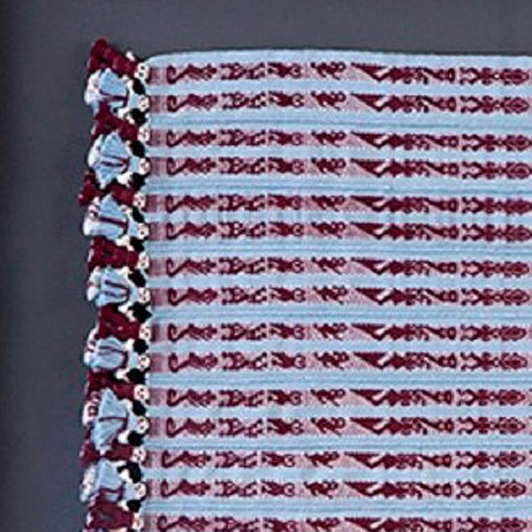 Tapete Miniatura Azul y Vino / Textiles Mexikanische Volkskunst Miniatur-Teppichrahmen aus Tapete im Angebot 2