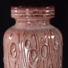 German Mid Century Modernist Coral Floor Vase by Scheurich, 1960s