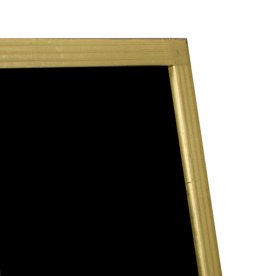 This photo frame was hand-made in Romania and features 22K gold leafing. It is made out of wood and includes archival plexiglass to protect anything displayed in it from fading or other damage from light. This frame can be used both vertically and