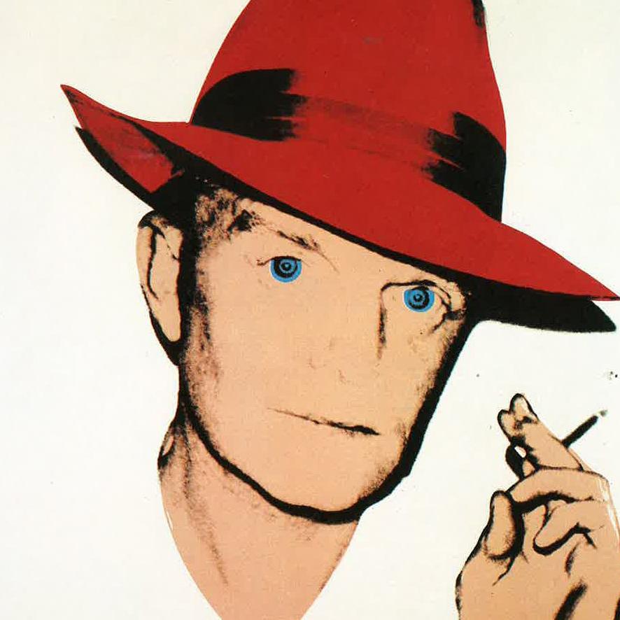 Vintage reproductive print after Warhol, Truman Capote - Red Fedora - Pop Art Art by (after) Andy Warhol